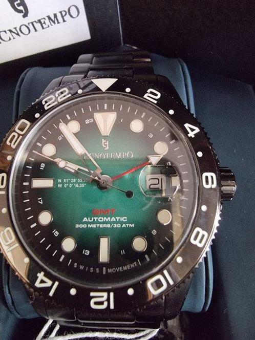 Tecnotempo - GMT Greenwich Tribute 30ATM WR - Swiss Movt -, Handtassen en Accessoires, Horloges | Heren