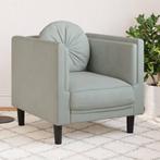 vidaXL Fauteuil avec coussin gris clair Velours, Huis en Inrichting, Zetels | Zetels, Verzenden