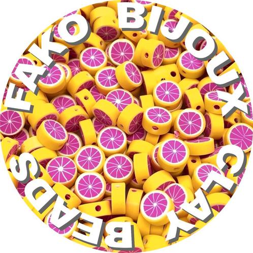 Fako Bijoux® - Klei Kralen Grapefruit - Figuurkralen -, Hobby en Vrije tijd, Kralen en Sieraden maken, Verzenden