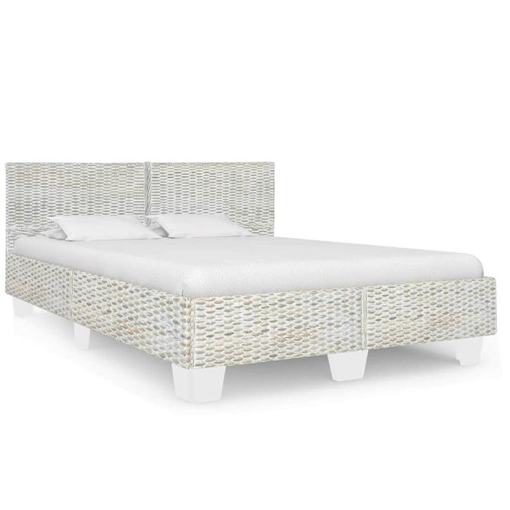 vidaXL Bedframe natuurlijk rattan grijs 160x200 cm, Huis en Inrichting, Slaapkamer | Bedden, Nieuw, Verzenden