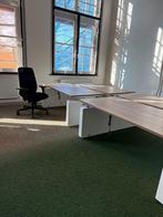 Duo Zit Sta Bureau Elektrisch - Wit Frame - Eiken Blad, Huis en Inrichting, Bureaus, In hoogte verstelbaar, Nieuw, Stabureau