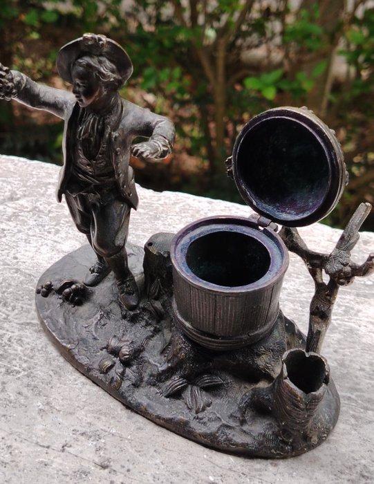 Inktpot - Gepatineerd brons, Bruin, Antiek en Kunst, Curiosa en Brocante