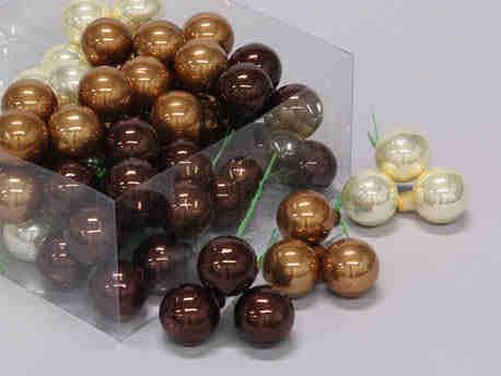 Kerstballen 3 cm. op draad opal natural combi doos 72, Hobby en Vrije tijd, Knutselen, Nieuw