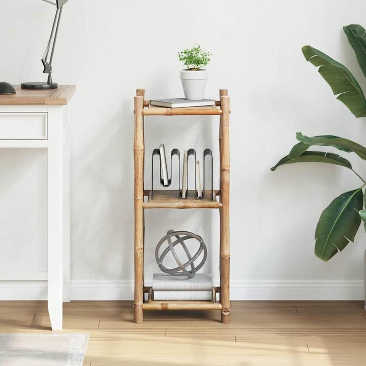 vidaXL Rek 3-laags vierkant bamboe, Maison & Meubles, Armoires | Bibliothèques, Envoi