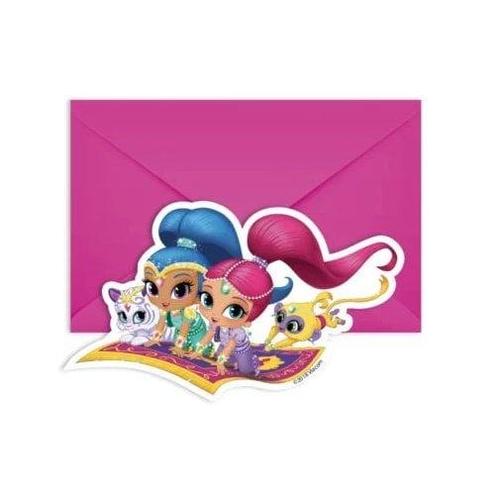Shimmer And Shine Uitnodigingen 6st, Hobby en Vrije tijd, Feestartikelen, Nieuw, Verzenden