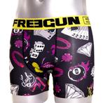 FreeGun Polyester Boxershorts Underwear Lucky Geel Zwart, Verzenden, Geel, Vechtsport, Nieuw