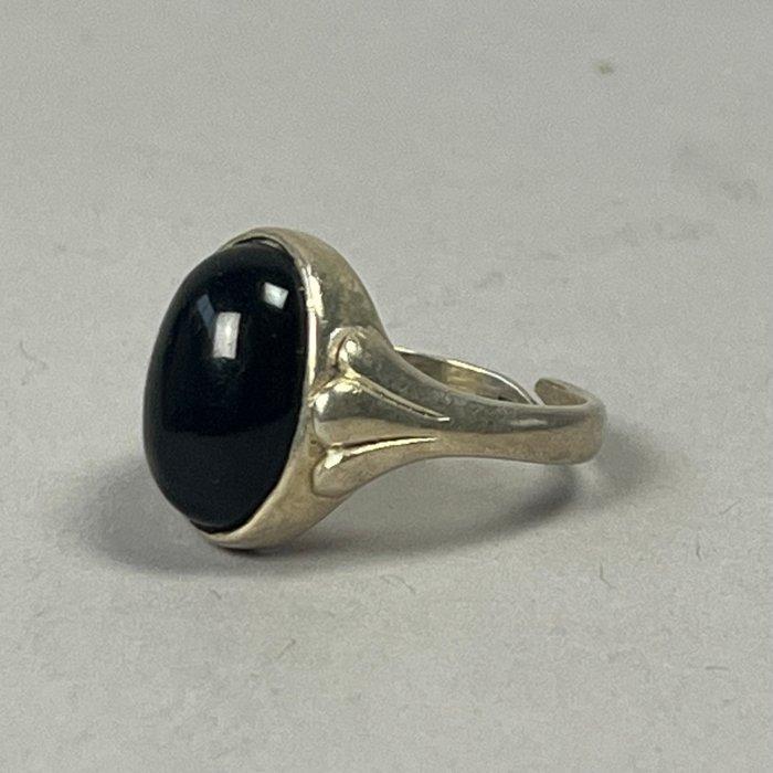 Onyx - Zilver - Ring - Art Deco, Antiek en Kunst, Kunst | Designobjecten