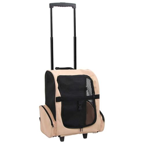 vidaXL Huisdierentrolley inklapbaar beige, Dieren en Toebehoren, Overige Dieren-accessoires, Nieuw, Verzenden