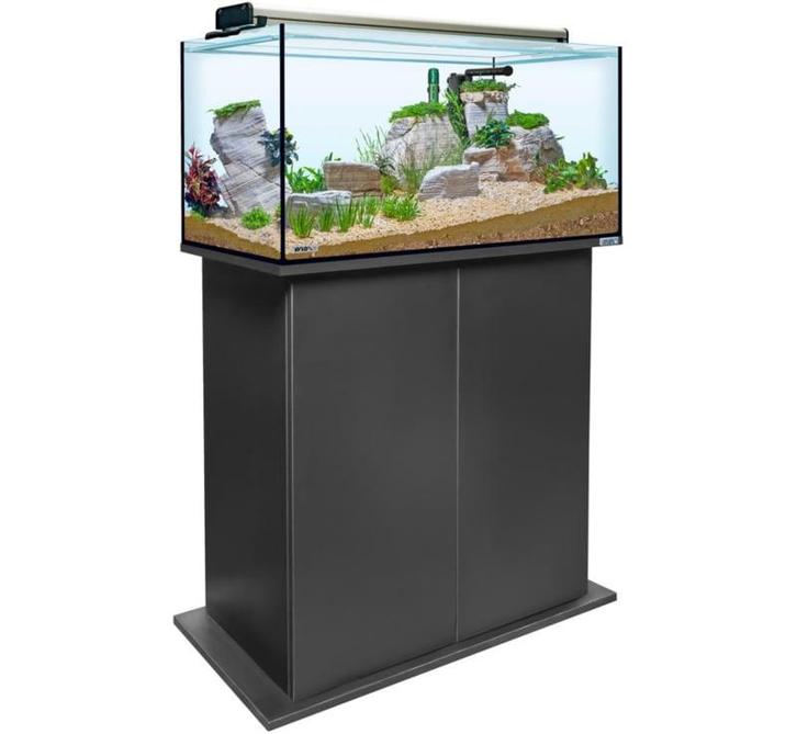 Aquatank 82x40x40cm aquarium + meubel zwart, Animaux & Accessoires, Poissons | Aquariums & Accessoires, Enlèvement ou Envoi