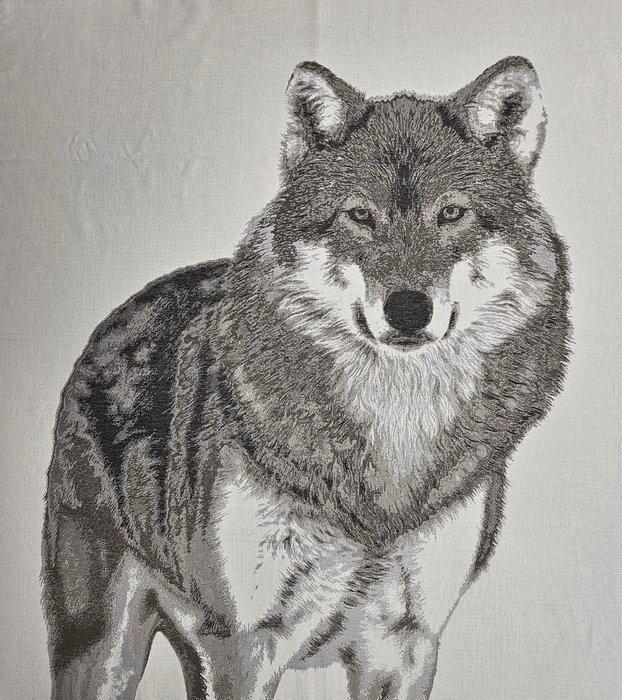 Alpaca-jacquard tapijt Lupo majestueus, kracht en wilde, Antiek en Kunst, Curiosa en Brocante