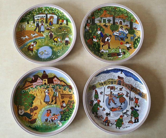 „Malarstwo naiwne” Renate Koblinger „Pory roku” dla, Antiek en Kunst, Curiosa en Brocante