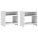 vidaXL Nachtkastjes 2 st 40x30x40 cm bewerkt hout wit, Huis en Inrichting, Slaapkamer | Nachtkastjes, Verzenden, Nieuw