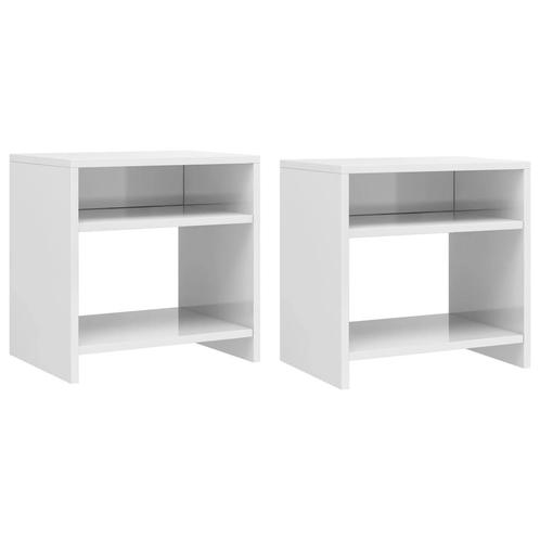 vidaXL Nachtkastjes 2 st 40x30x40 cm bewerkt hout wit, Huis en Inrichting, Slaapkamer | Nachtkastjes, Nieuw, Verzenden