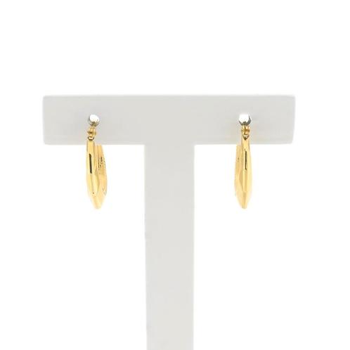 Gouden gefacetteerde creolen | Ø 17 mm (subtiele oorringen), Handtassen en Accessoires, Oorbellen, Overige kleuren, Gebruikt, Goud