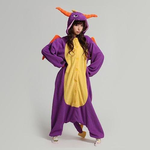 Onesie Paarse Draak Spyro Pak 146-152 Drakenpak Dino Kostuum, Kinderen en Baby's, Carnavalskleding en Verkleedspullen, Nieuw, Ophalen of Verzenden