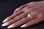 Ring - 14 karaat Geel goud, Witgoud - Parel - Diamond,, Handtassen en Accessoires, Ringen, Nieuw