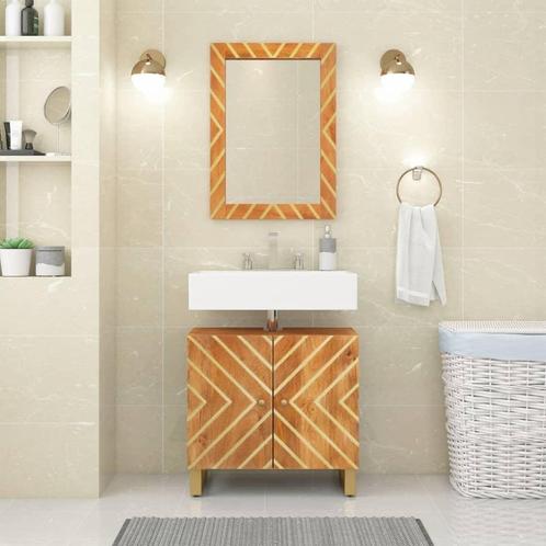 vidaXL Miroir salle de bain marron 50x70x3cm bois de, Huis en Inrichting, Woonaccessoires | Spiegels, Verzenden