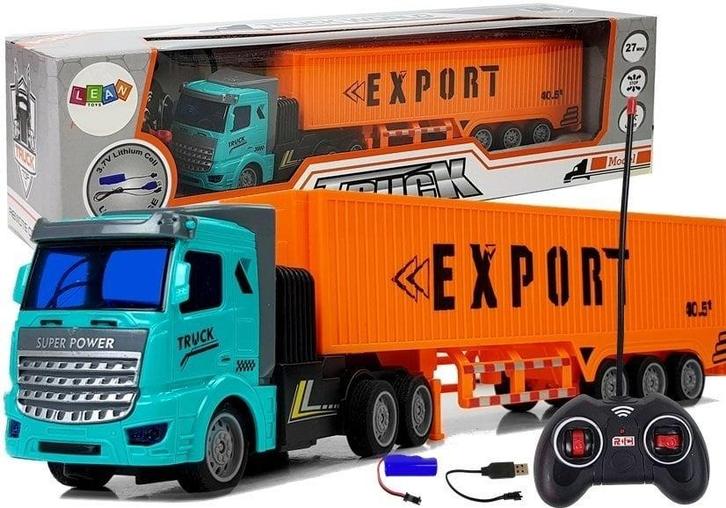 RC truck - 27Mhz - 1:48 - speelgoed vrachtwagen met trailer, Kinderen en Baby's, Speelgoed |Speelgoedvoertuigen, Nieuw, Ophalen of Verzenden