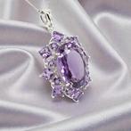 Zonder minimumprijs - Halsketting Verguld Amethist - 18K, Nieuw