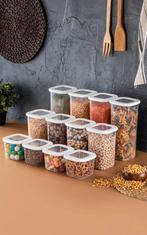 Set van 12 bewaarbakjes Kara combi | Heritage, Huis en Inrichting, Verzenden, Nieuw, Wit