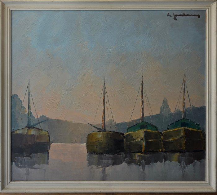 Leo Jordaens (1944-2000) - Aangelegde boten, Antiek en Kunst, Kunst | Schilderijen | Klassiek