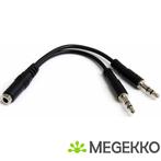 StarTech.com 3.5mm 3 Pin Headset Splitter, Computers en Software, Nieuw, Verzenden