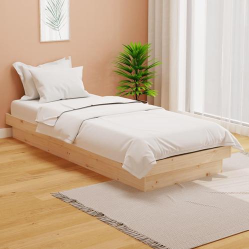 vidaXL Cadre de lit bois massif 75x190 cm petit simple, Maison & Meubles, Chambre à coucher | Lits, Neuf, Envoi
