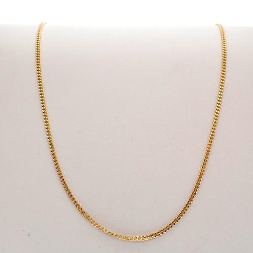 18 Krt. Gouden gourmetschakel ketting | 64 cm, Bijoux, Sacs & Beauté, Colliers, Enlèvement ou Envoi