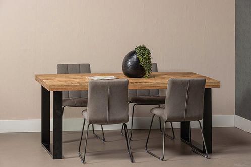 Mangohouten Eettafel Rechthoek Roy 220x100 cm (6cm), Huis en Inrichting, Tafels | Eettafels, Nieuw, Verzenden