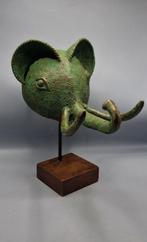 Zeldzame bronzen olifantenkop - beni-edo - Nigeria (Zonder