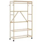 vidaXL Kledingrek met schappen en wielen 110x40x180 cm, Verzenden