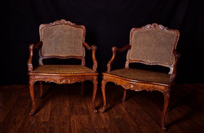 Fauteuil (2) - Noyer, Antiek en Kunst, Antiek | Meubels | Stoelen en Sofa's
