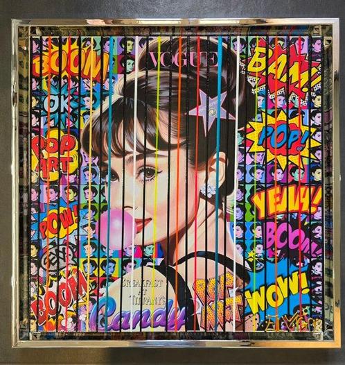 Elmago - Audrey Hepburn pop bubble 2 codebarre (large), Antiek en Kunst, Kunst | Schilderijen | Modern