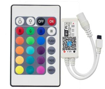 Mini WiFi en IR 24Knops Afstandsbediening voor RGB LED strip disponible aux enchères