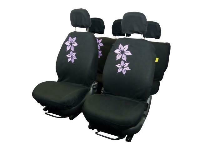 Stoelhoesset 9-delig Paarse Bloem, Auto-onderdelen, Interieur en Bekleding, Ophalen of Verzenden