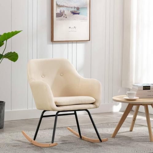 vidaXL Schommelstoel stof crème, Huis en Inrichting, Stoelen, Nieuw, Verzenden