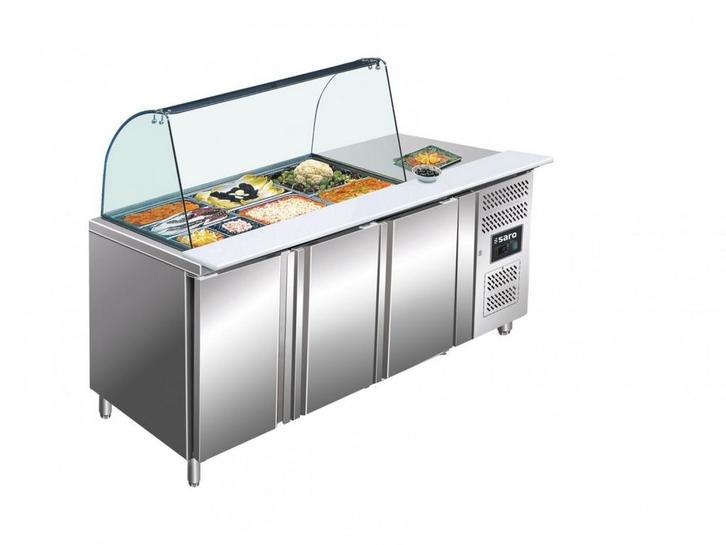 Saladette GN 3100 TNS met Glazenopbouw | 3 Deuren |, Articles professionnels, Horeca | Équipement de cuisine, Envoi