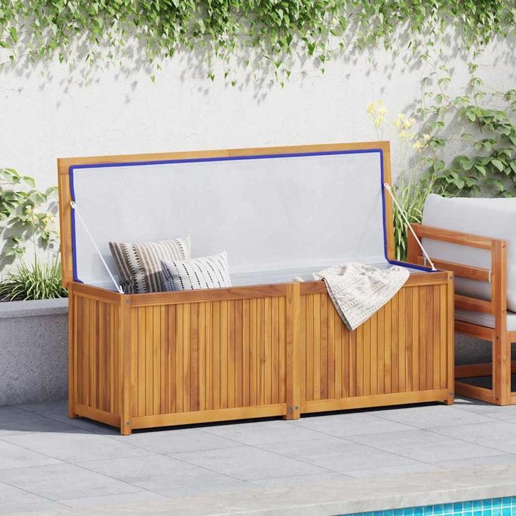 vidaXL Tuinbox 150x50x55 cm massief teakhout, Tuin en Terras, Bergingen en Tuinkasten, Nieuw, Verzenden