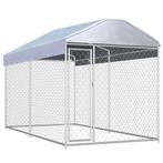 vidaXL Hondenkennel voor buiten met dak 382x192x225 m, Verzenden, Nieuw