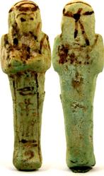 Ca 1065-945bc Egypt Tip 21st Dynasty green faience shabti..., Timbres & Monnaies, Monnaies & Billets de banque | Collections, Verzenden