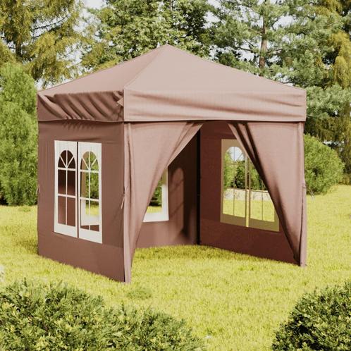 vidaXL Partytent inklapbaar met zijwanden 2x2 m taupe, Tuin en Terras, Partytenten, Nieuw, Verzenden