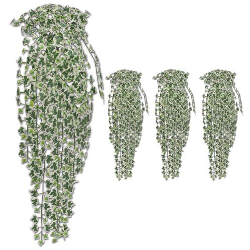 vidaXL Kunststruiken klimop 4 st 90 cm meerkleurig, Huis en Inrichting, Woonaccessoires | Kunstplanten en Kunstbloemen, Nieuw