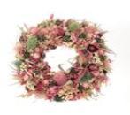 Krans Droogbloemen Fleuri Pink/Green 40cm krans droogbloemen, Nieuw