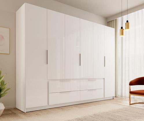 Kledingkast wit hoogglans 270x59x211 Garderobekast, Maison & Meubles, Armoires | Autre, Envoi