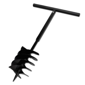 vidaXL Grondboor met handvat en schroefkop 200 mm (zwart), Verzenden