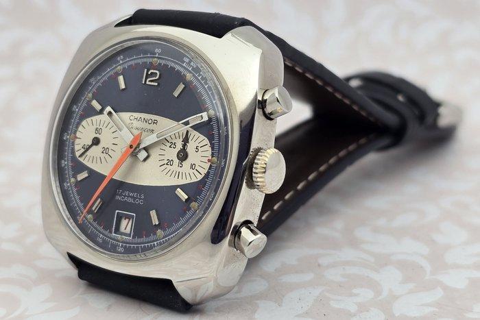 Chronographe Suisse - CHANOR Besançon - Cal. Valjoux 7734 -, Handtassen en Accessoires, Horloges | Heren