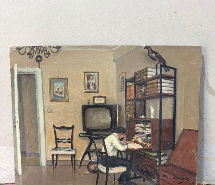 Italiaanse school (XX) - Scena interna con uomo alla, Antiquités & Art, Art | Peinture | Classique