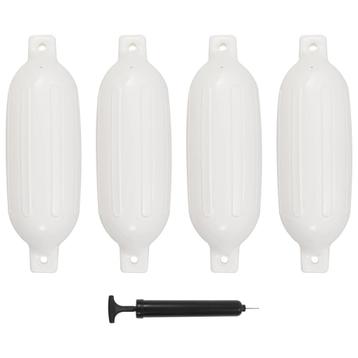 vidaXL Bootstootkussens 4 st 58,5x16,5 cm PVC wit, Watersport en Boten, Verzenden, Nieuw