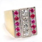 Ring - 14 karaat Geel goud, Witgoud - 1.60ct. tw. Diamant, Handtassen en Accessoires, Ringen, Nieuw