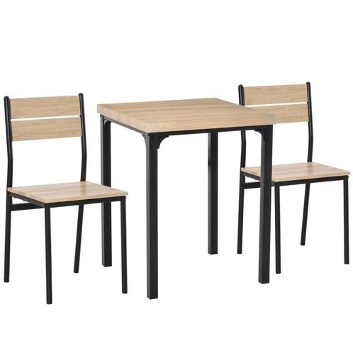 TRUUSK 3-delige Eetkamerset, Eettafelset, Houten Tafel MDF +, Huis en Inrichting, Tafels | Eettafels, Verzenden